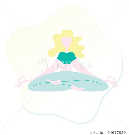Yoga lady in asana vector illustration template 64617029