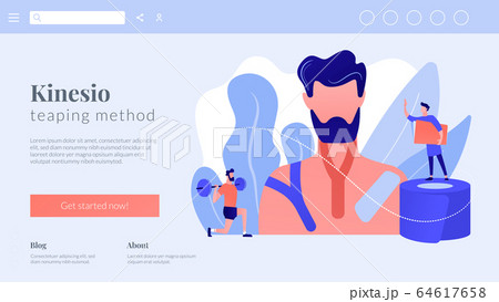 Kinesiology taping concept landing page. 64617658