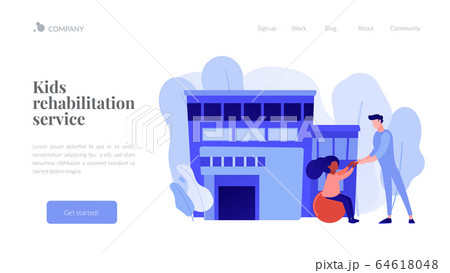Children rehabilitation center concept landing page. 64618048