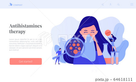 Allergic diseases concept landing page. Allergic diseases concept landing page. 64618111