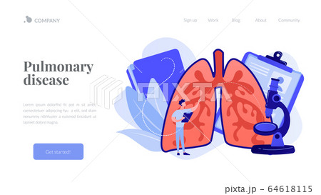 Obstructive pulmonary disease concept landing page. 64618115