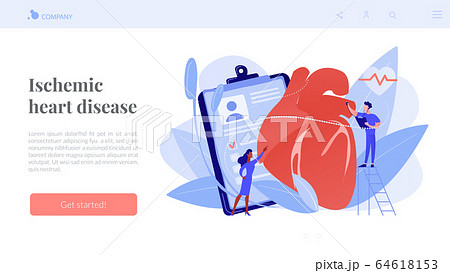 Ischemic heart disease concept landing page. 64618153