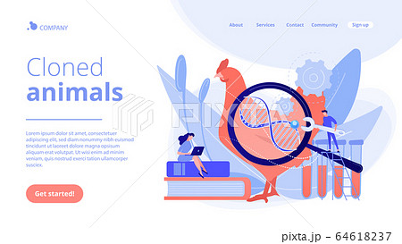 Genetically modified animals concept landing page. Genetically modified animals concept landing page. 64618237