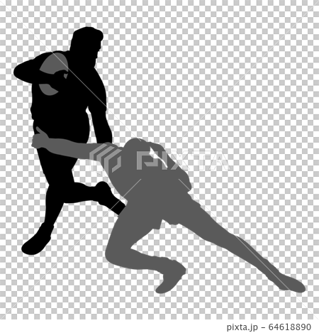rugby player silhouette - vector rugby player silhouette - vector 64618890
