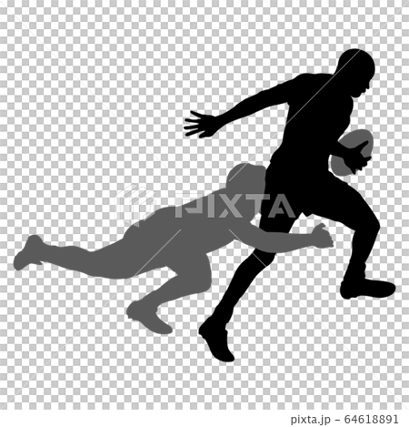 rugby player silhouette - vector rugby player silhouette - vector 64618891