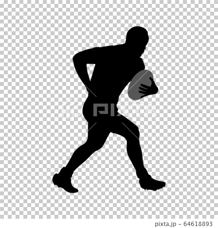 rugby player silhouette - vector 64618893
