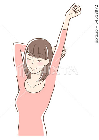 ストレッチする女性 64618972