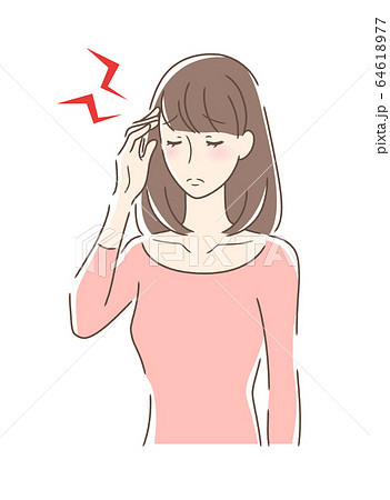 頭痛に悩む女性 64618977