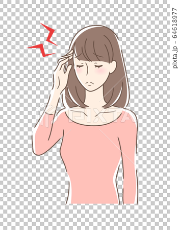 頭痛に悩む女性 64618977