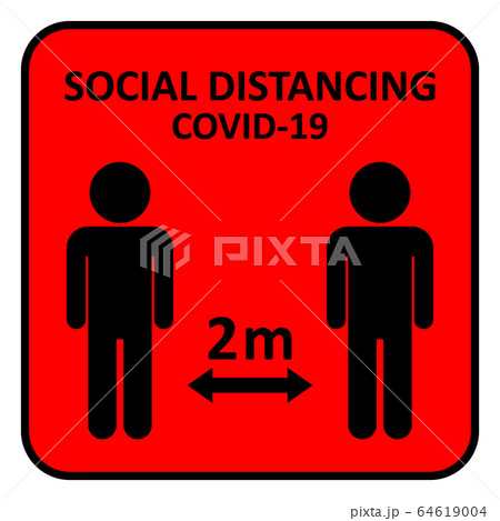 Illustration of social distancing. 64619004