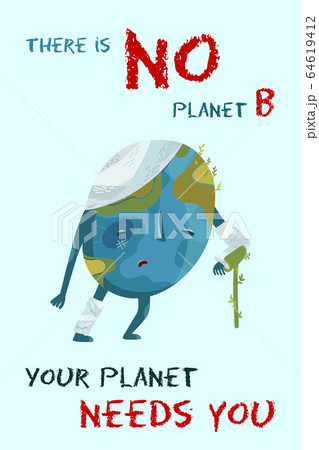 Vector illustration of ecological disaster. Diseased Earth needs you 64619412