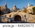 View of the Fisherman's Bastion from the bottom up. Stairs leading to the Bastion 64620075