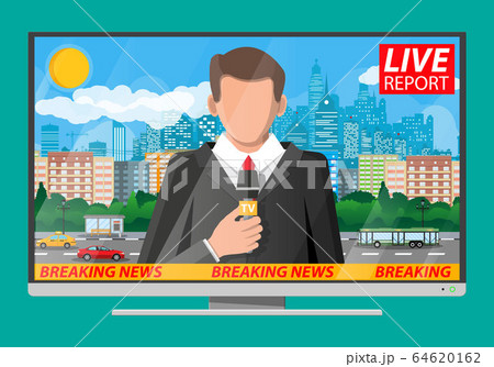 News announcer in the studio 64620162
