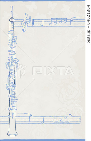名札テンプレート単体青1 オーボエ のイラスト素材