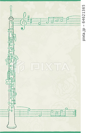 名札テンプレート単体緑1 オーボエ のイラスト素材