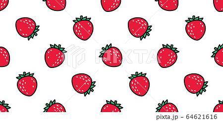 Strawberry Seamless Pattern Vector Fruit のイラスト素材