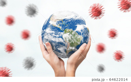 Viruses around the earth globe, world pandemic Viruses around the earth globe, world pandemic 64622014