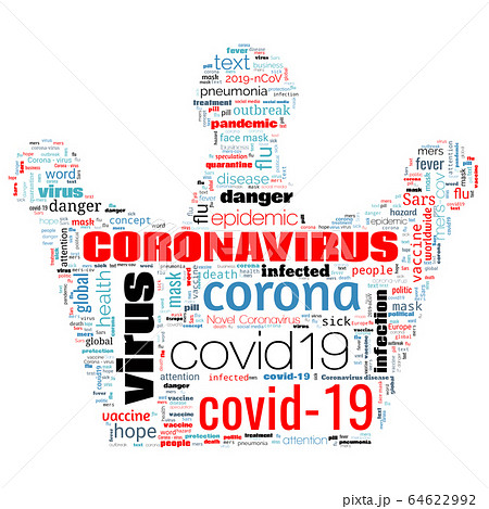 Word cloud on theme Coronavirus Outbreak in shape 64622992