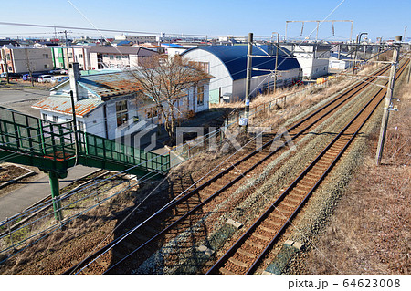 春の北海道苫小牧市JR糸井駅の風景を撮影 春の北海道苫小牧市JR糸井駅の風景を撮影 64623008