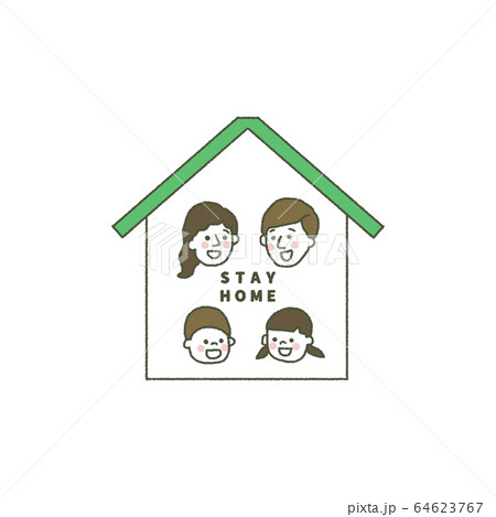 STAY HOME 　家族　イラスト 64623767