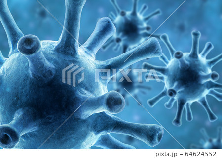 COVID-19 coronavirus or flu virus background, 3d 64624552