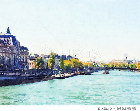 Watercolour Art Print, Travel in Europe Scene Watercolour Art Print, Travel in Europe Scene 64624949