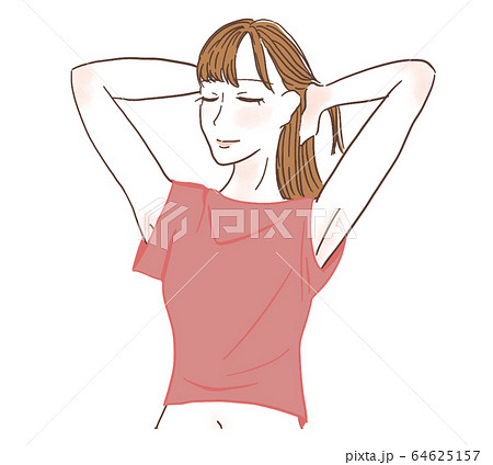 髪を結っている女性 64625157