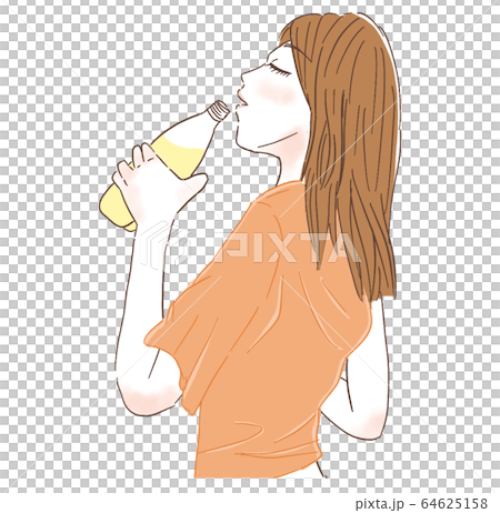 女人喝水上半身 64625158