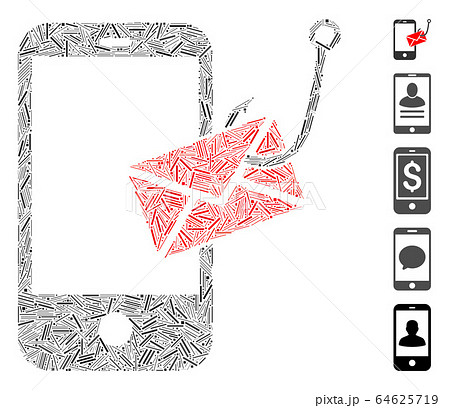 Dash Collage Smartphone Message Phishing Icon Dash Collage Smartphone Message Phishing Icon 64625719