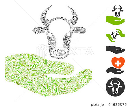 Dash Collage Cow Care Hand Icon 64626376