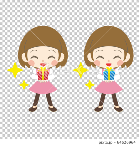 拿著當前箱子的微笑的女孩 64626964