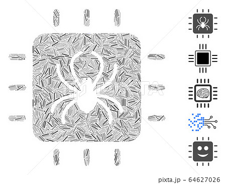 Hatch Mosaic Chip Bug Icon 64627026