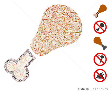 Dash Mosaic Chicken Leg Icon 64627029