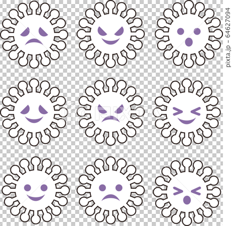 Virus icon facial expression set variation Virus icon facial expression set variation 64627094