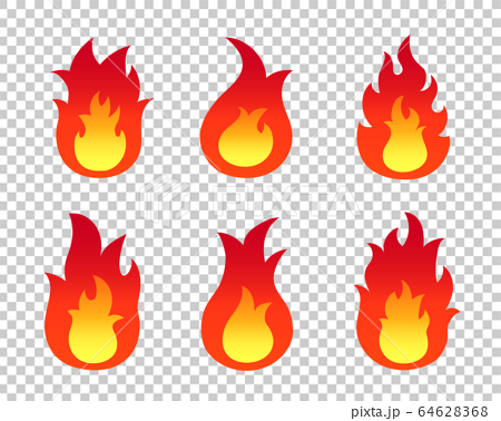Flame Vector Illustration Set Multiple Stock Illustration