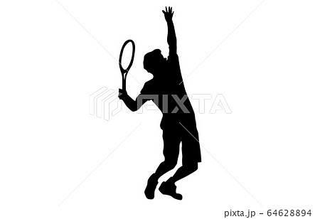 スポーツシルエットテニス1のイラスト素材 64628894 Pixta