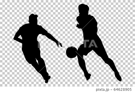 スポーツシルエットサッカー6のイラスト素材 6465
