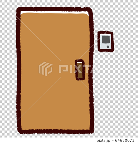 かわいいシンプルなドア 玄関 インターホンのイラスト素材