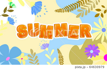 Design banner frame flower summer background with 64630979