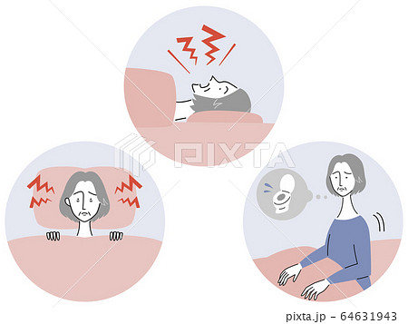 睡眠に問題を抱えている女性/セット 睡眠に問題を抱えている女性/セット 64631943