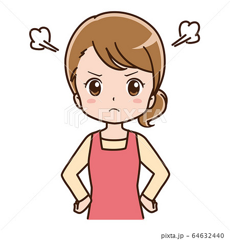 怒る女性のイラスト 64632440