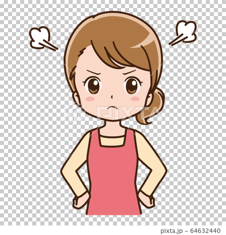 怒る女性のイラスト 64632440