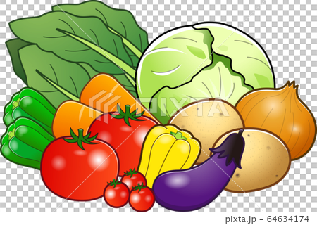 野菜たっぷり 栄養満点のイラスト素材