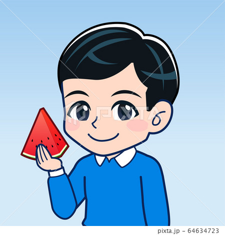 赤い西瓜のイラスト 64634723