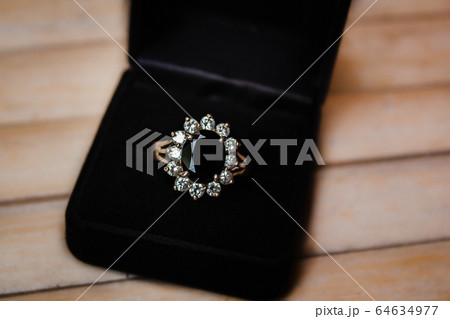 Black gem on ring gold, gem thai style. 64634977