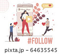 Beauty Blogger Subscriber Flat Vector Concept 64635545
