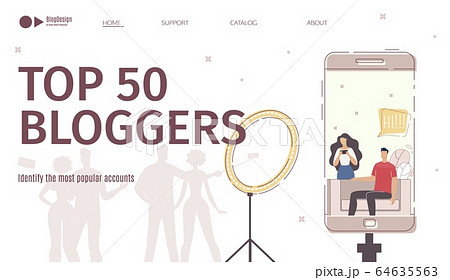 Bloggers Accounts Rating Service Vector Webpage 64635563