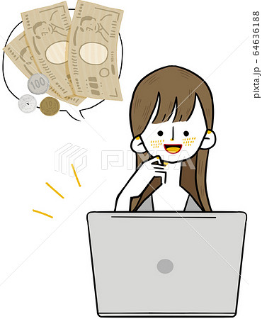 お金　表情　笑顔 64636188