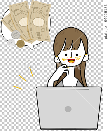 お金　表情　笑顔 64636188