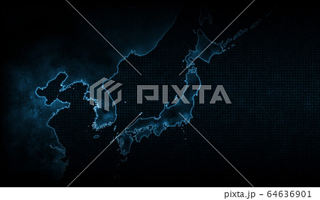 Japan map of Corona Virus, blue ver.1 64636901